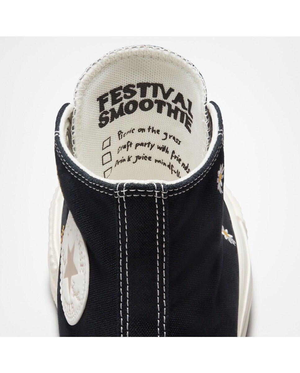 Sapatilhas Casual de Mulher Chuck Taylor All Star Lift Festival Crochet Altas Preto-7