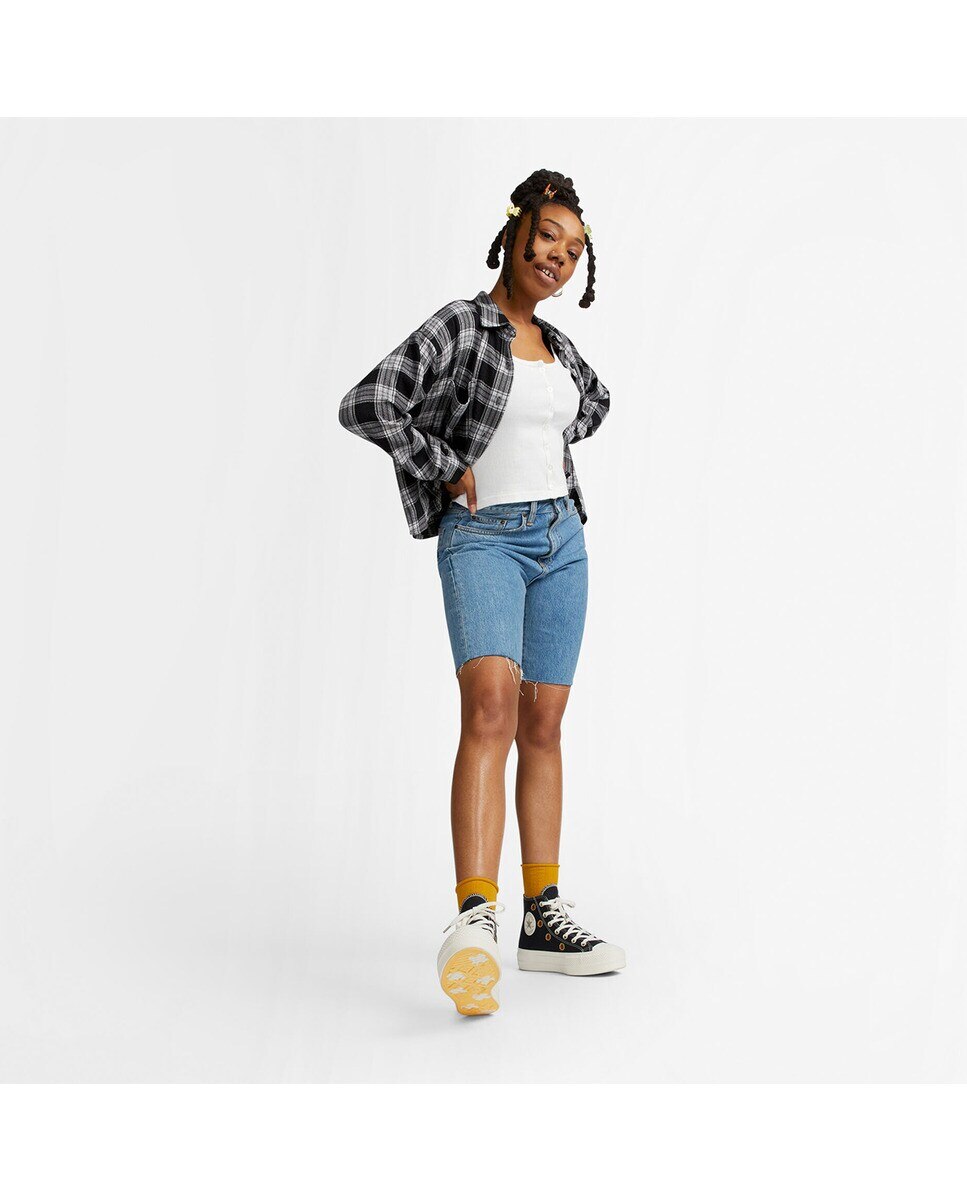 Sapatilhas Casual de Mulher Chuck Taylor All Star Lift Festival Crochet Altas Preto-9