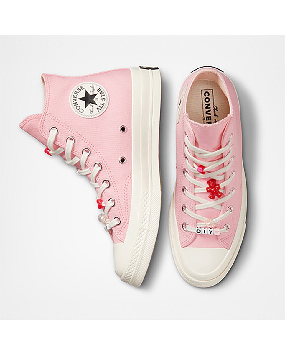 Sapatilhas Casual de Mulher Chuck 70 Pop Words Altas Rosa-3