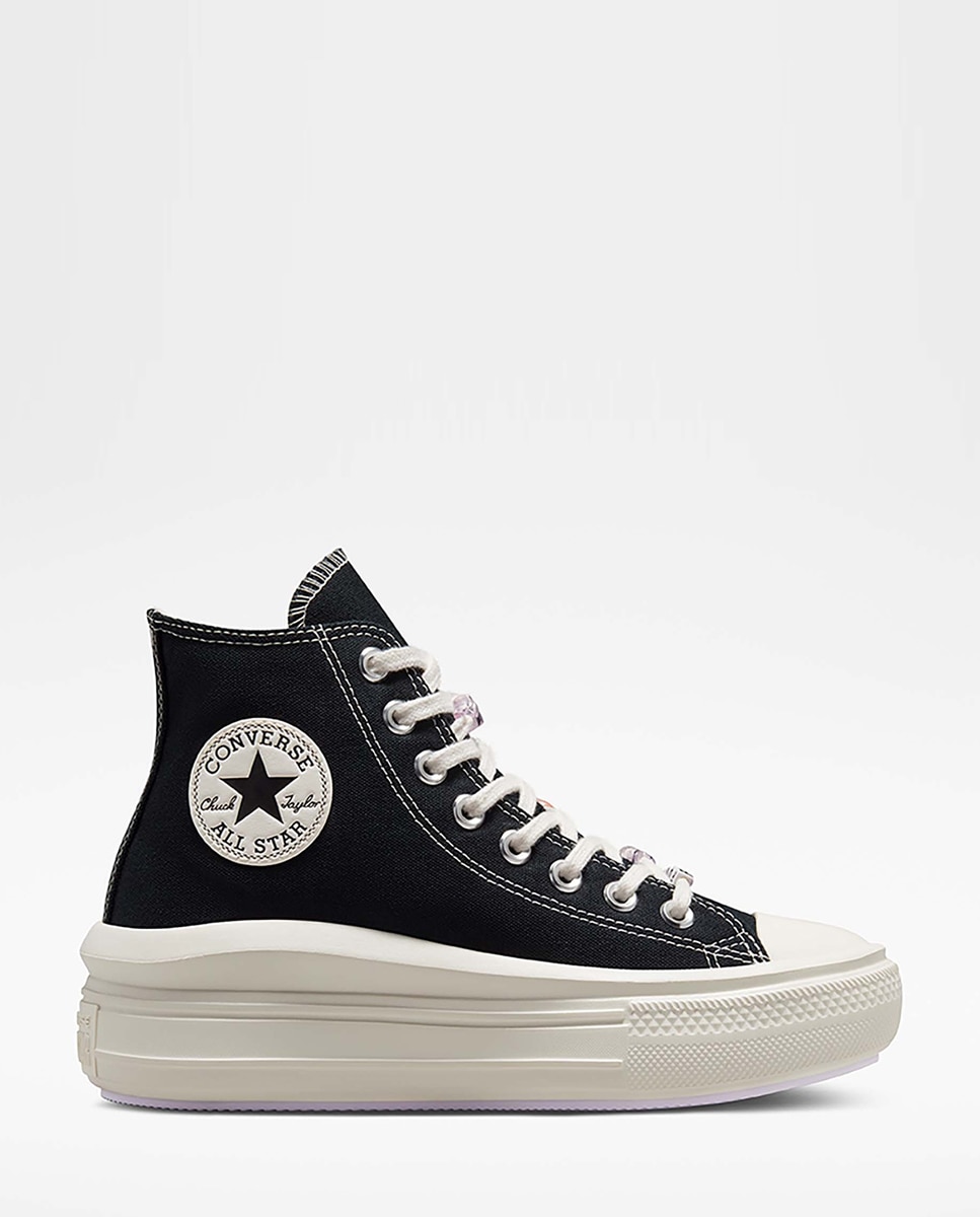 Sapatilhas Casual de Mulher Chuck Taylor All Star Move Pop Words Altas Preto-1