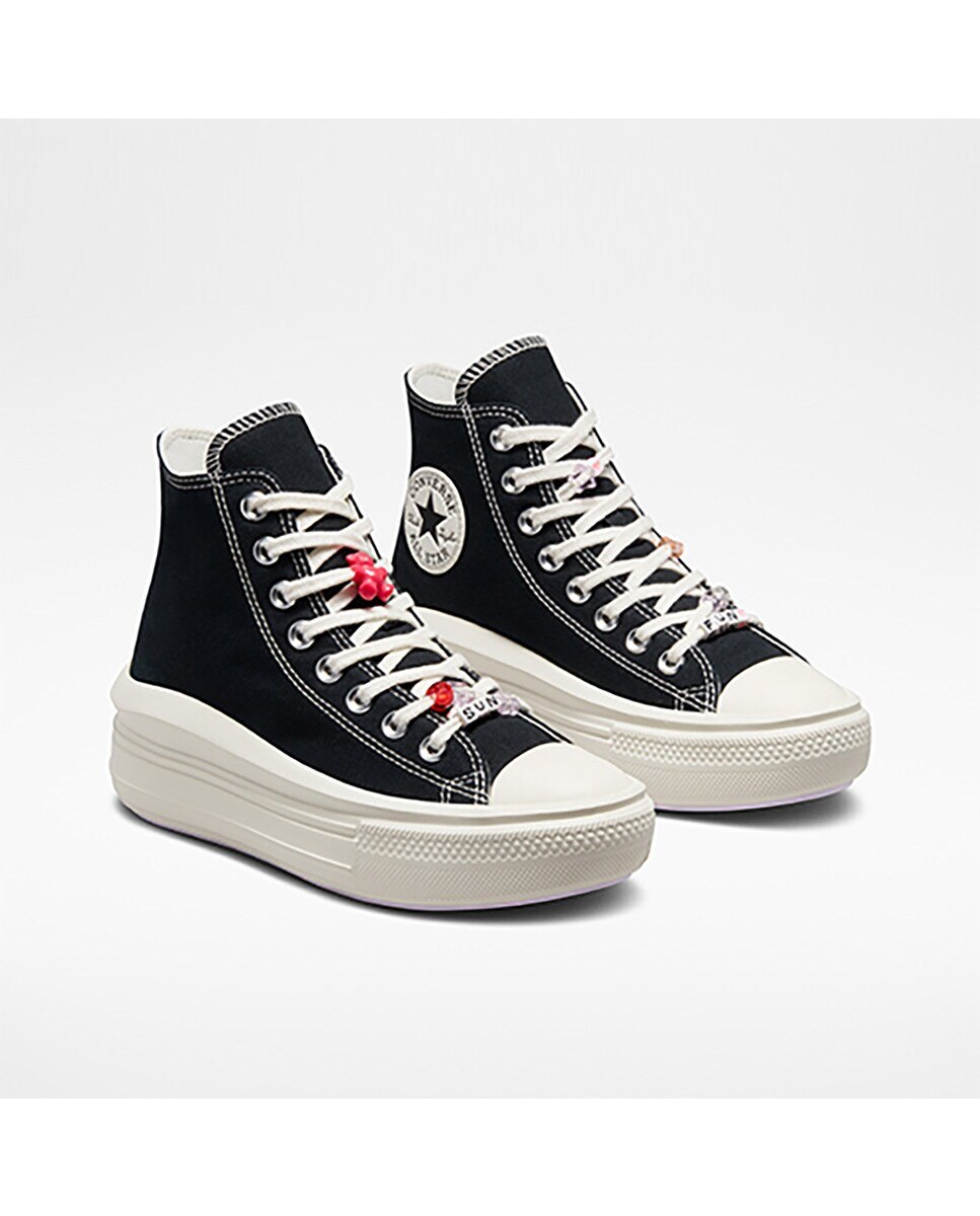 Sapatilhas Casual de Mulher Chuck Taylor All Star Move Pop Words Altas Preto-2