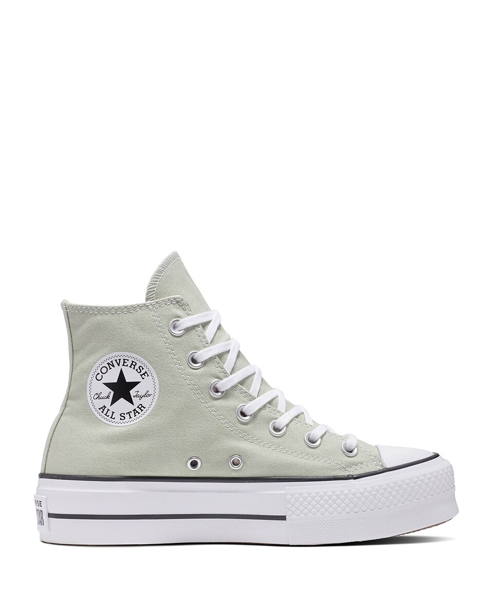 Sapatilhas Casual Altas de Mulher Chuck Taylor All Star Lift Platform Seasonal Color Verde-claro-1