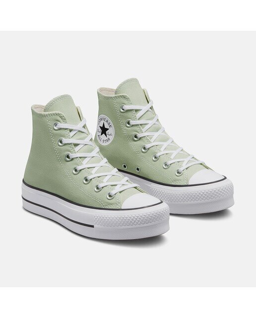 Sapatilhas Casual Altas de Mulher Chuck Taylor All Star Lift Platform Seasonal Color Verde-claro-2