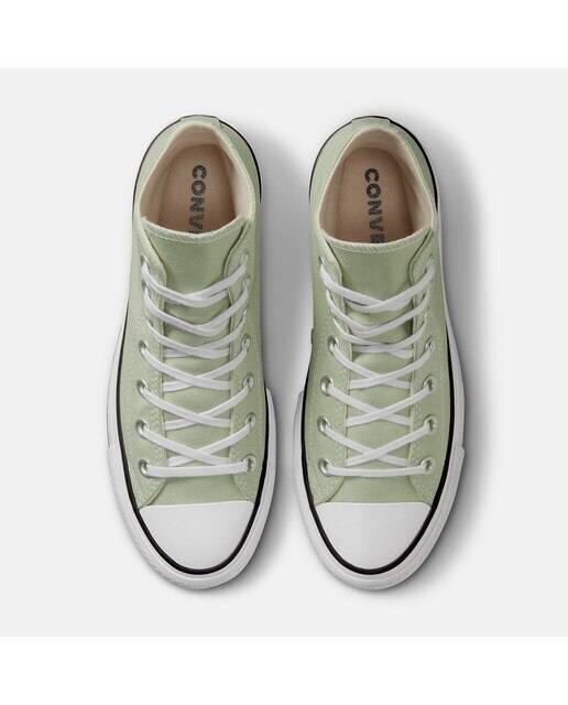 Sapatilhas Casual Altas de Mulher Chuck Taylor All Star Lift Platform Seasonal Color Verde-claro-3