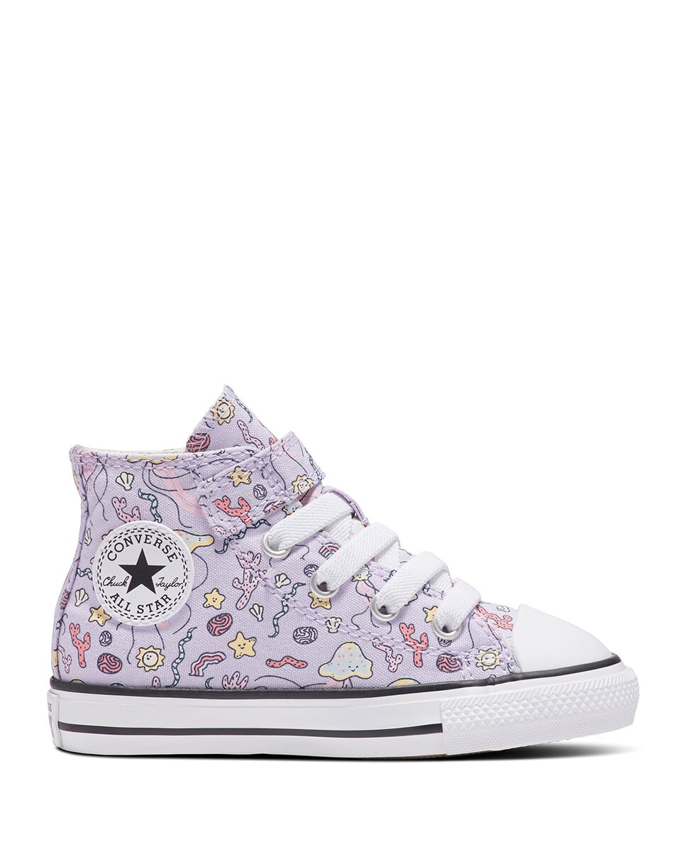 Sapatilhas Casual de Bebé Chuck Taylor All Star 1V Easy-On Majestic Mermaids Alta Violeta-1