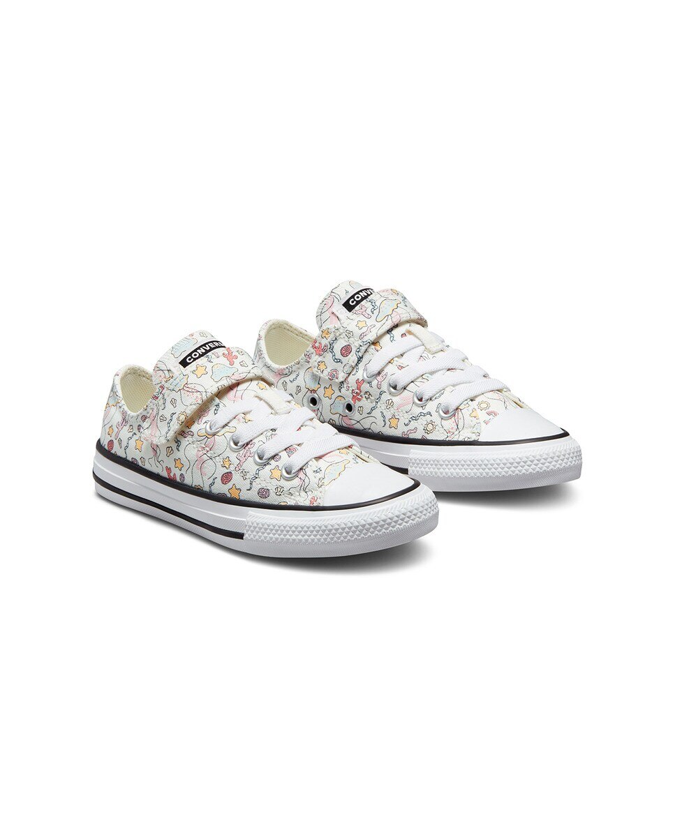 Sapatilhas Casual de Criança Chuck Taylor All Star 1V Easy-On Majestic Mermaids Baja Converse Branco / Rosa-2