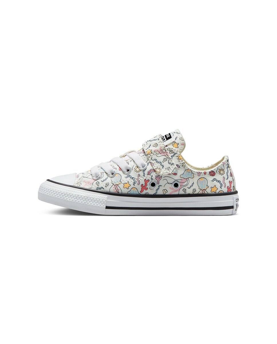 Sapatilhas Casual de Criança Chuck Taylor All Star 1V Easy-On Majestic Mermaids Baja Converse Branco / Rosa-4