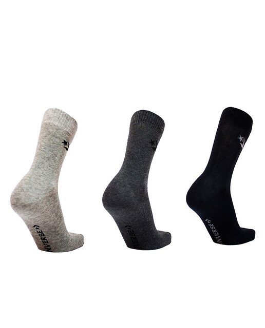 Pack de tres pares de calcetines alto Basic Crew Converse Multicolor Multicolor-2