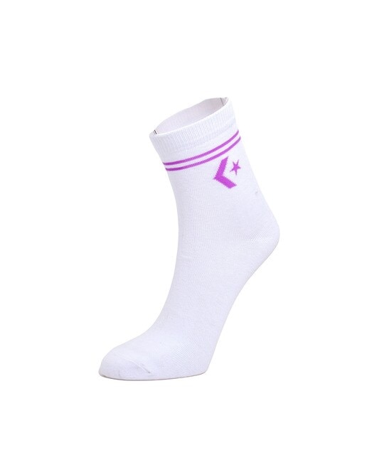 Pack de 2 pares de calcetines Star Chevron Double Stripe Converse Blanco/Rosa Blanco/Rosa-1