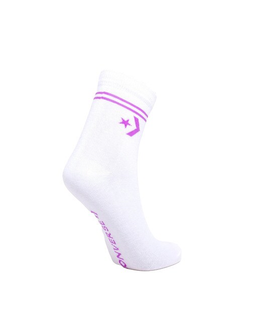 Pack de 2 pares de calcetines Star Chevron Double Stripe Converse Blanco/Rosa Blanco/Rosa-2