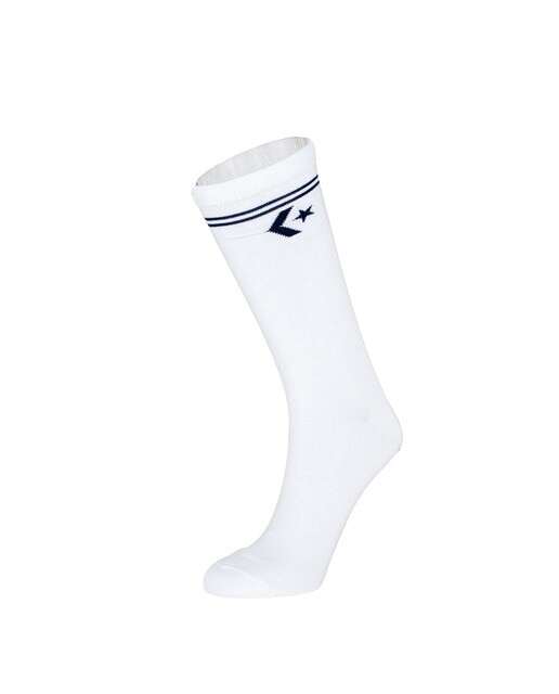 Pack de dos pares de calcetines Star Chevron Double Stripe Crew Converse Blanco / Negro Blanco / Negro-1