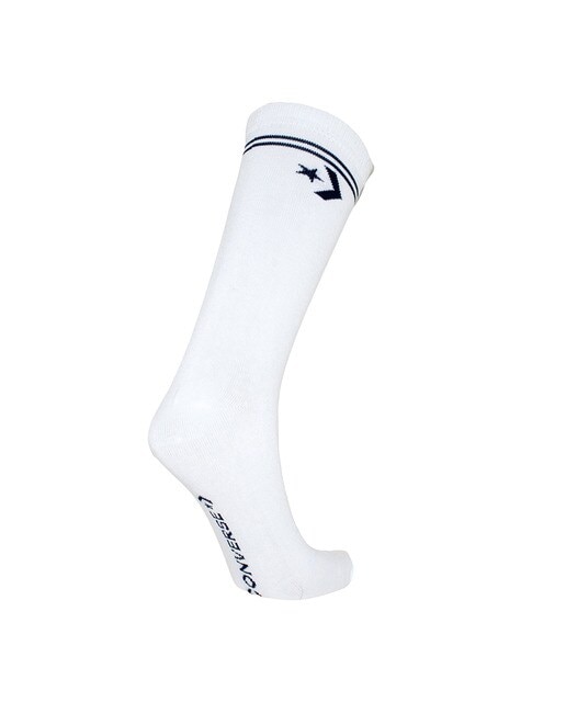 Pack de dos pares de calcetines Star Chevron Double Stripe Crew Converse Blanco / Negro Blanco / Negro-2