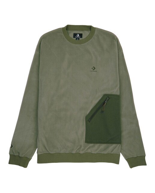 Sweatshirt de Homem Pocket Fleece Crew Verde-1