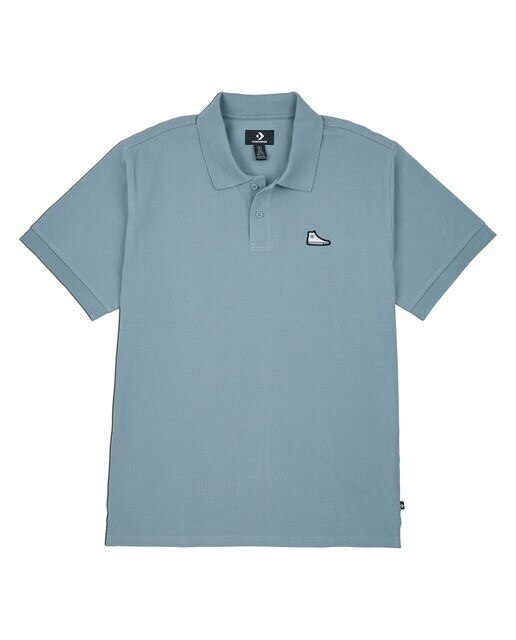 Polo de Homem Shoe Patch Cinzento-1
