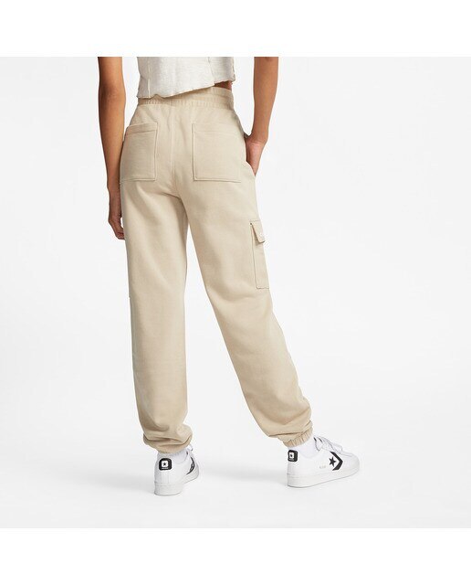 Calças de Mulher Fashion Knit Cargo Bege-2