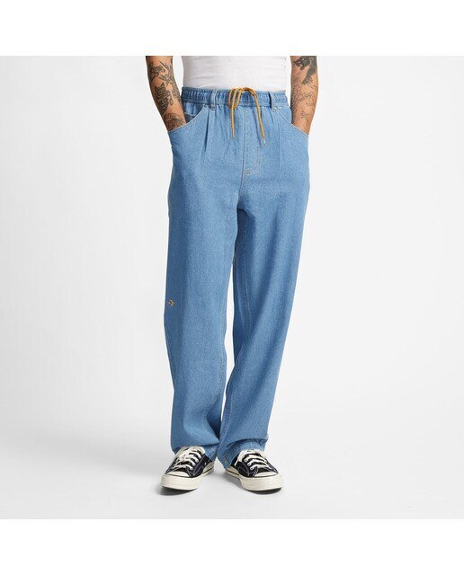 Calças de Homem Baggy Denim Azul denim-1