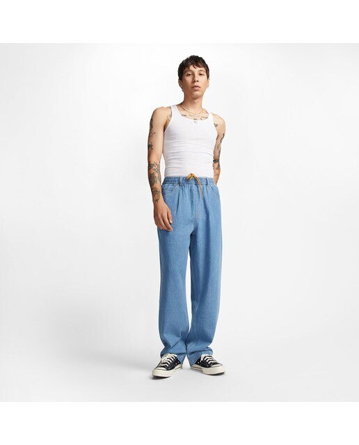 Calças de Homem Baggy Denim Azul denim-7