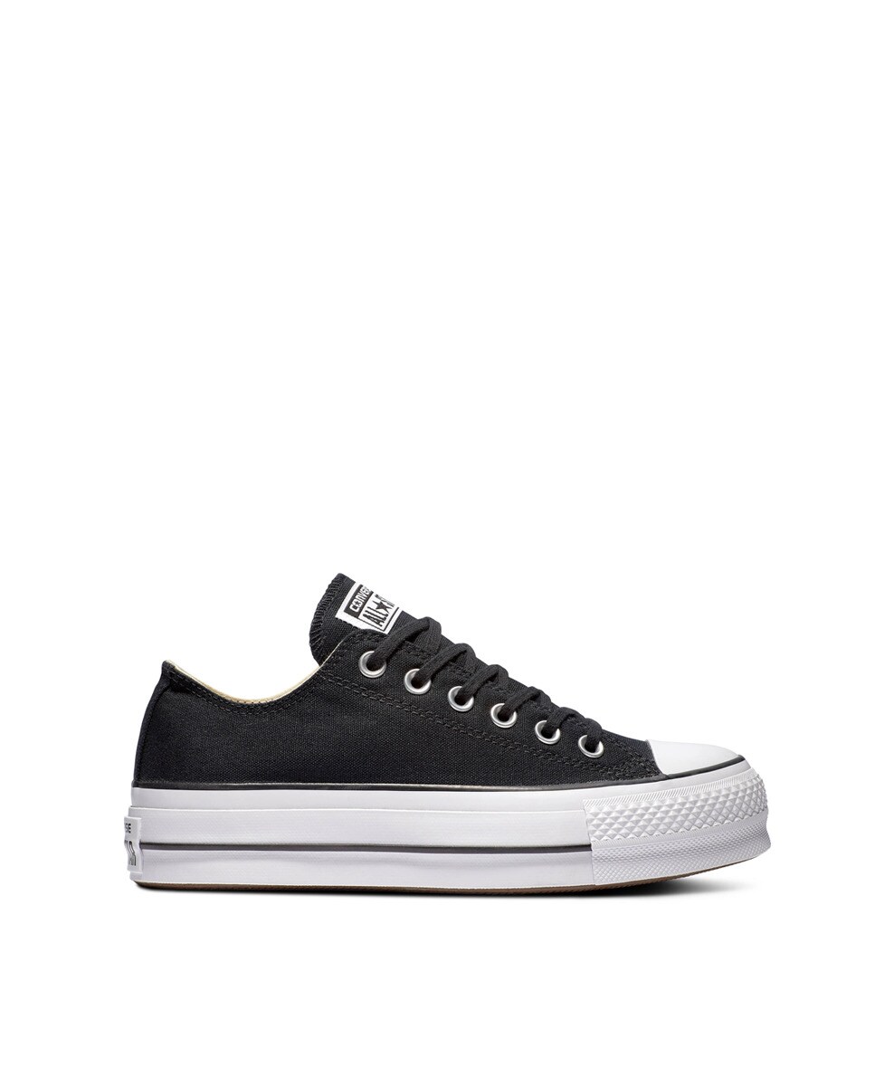 Sapatilhas casual baixas de mulher Chuck Taylor All Star Lift Platform em lona Converse Preto-1