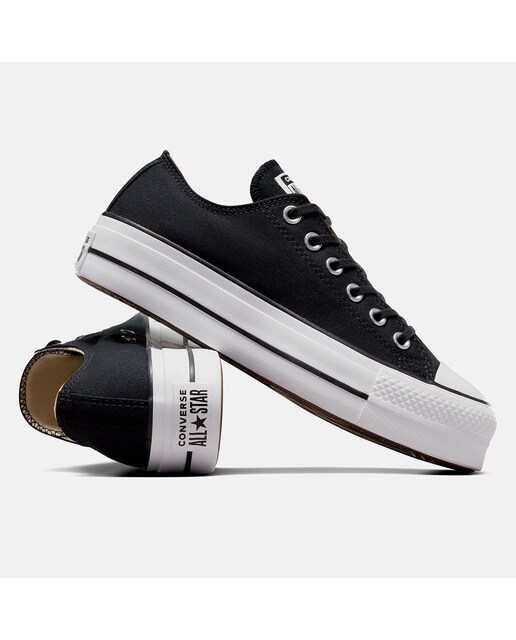 Sapatilhas casual baixas de mulher Chuck Taylor All Star Lift Platform em lona Converse Preto-2