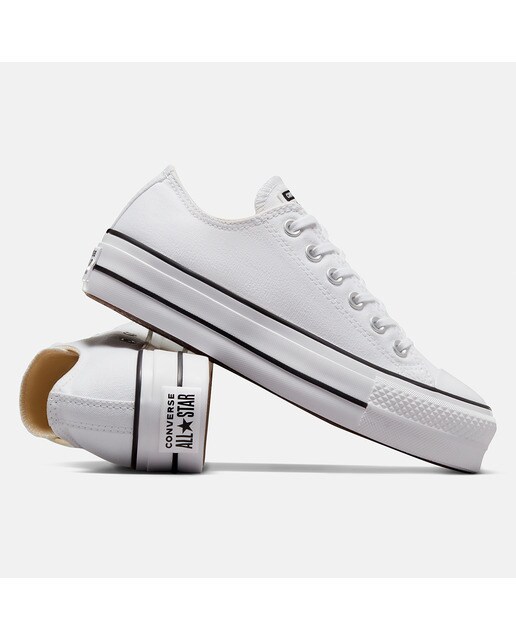 Sapatilhas casual baixas de mulher Chuck Taylor All Star Lift Platform em lona Converse Branco-2