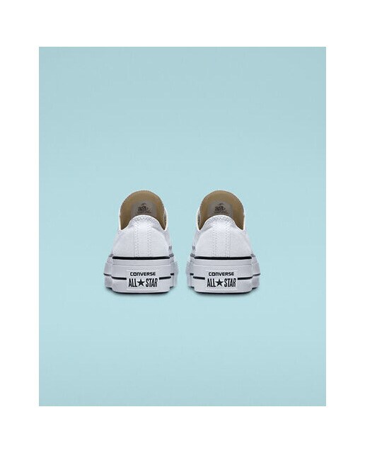 Sapatilhas casual baixas de mulher Chuck Taylor All Star Lift Platform em lona Converse Branco-5
