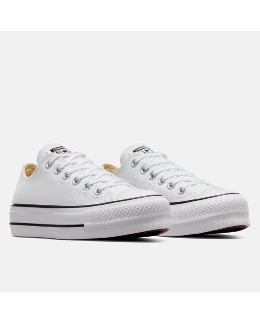 Sapatilhas casual baixas de mulher Chuck Taylor All Star Lift Platform em lona Converse Branco-6