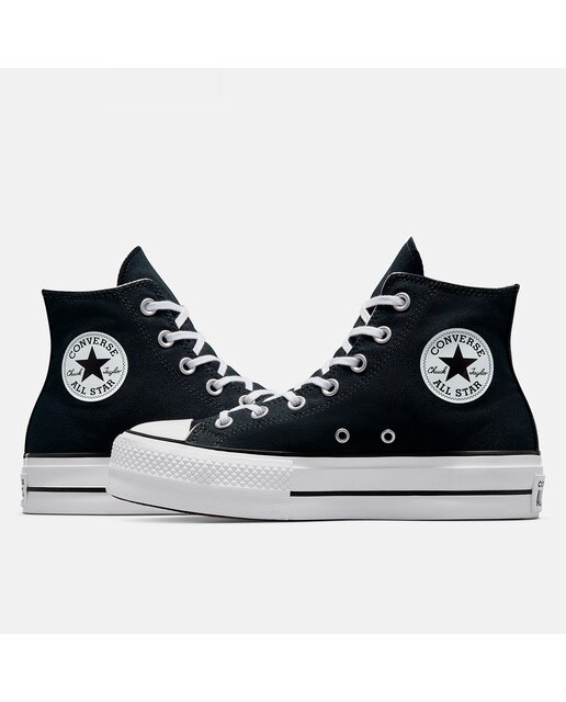 Zapatillas casual de mujer Chuck Taylor All Star Platform Lift Alta Lona Converse - Negro Negro-2