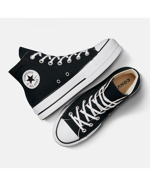 Zapatillas casual de mujer Chuck Taylor All Star Platform Lift Alta Lona Converse - Negro Negro-5