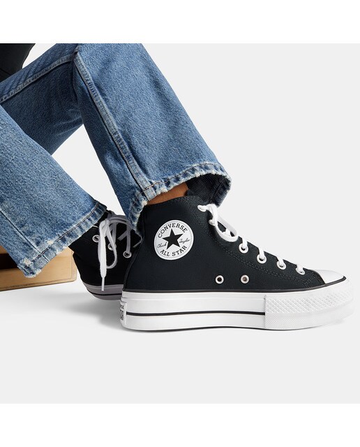 Zapatillas casual de mujer Chuck Taylor All Star Platform Lift Alta Lona Converse - Negro Negro-7