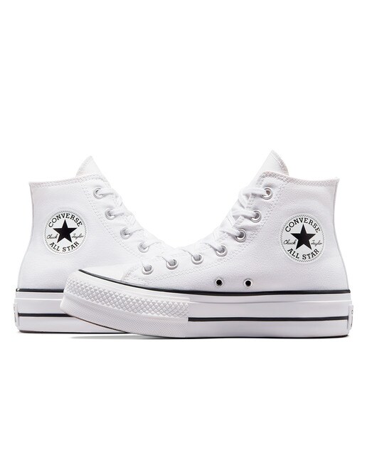 Zapatillas casual de mujer Chuck Taylor All Star Platform Lift Alta Lona Converse - Blanco Blanco-2