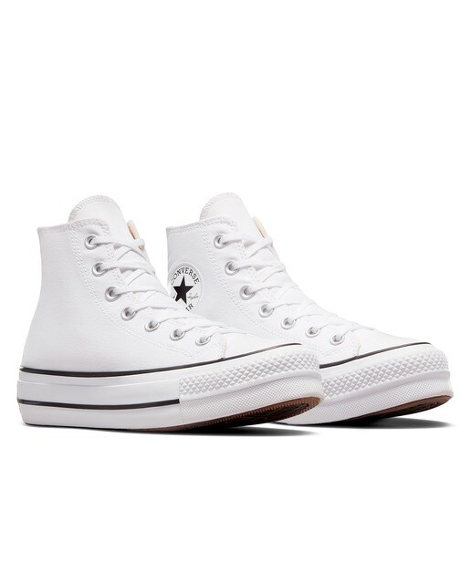 Zapatillas casual de mujer Chuck Taylor All Star Platform Lift Alta Lona Converse - Blanco Blanco-5
