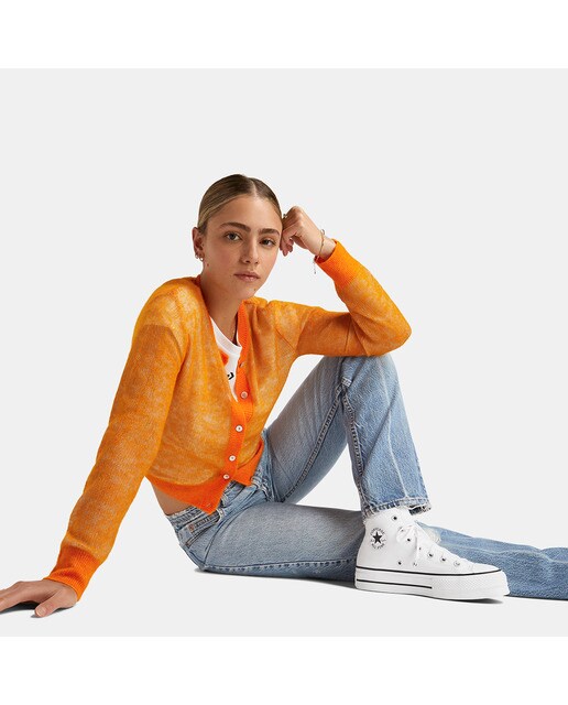 Zapatillas casual de mujer Chuck Taylor All Star Platform Lift Alta Lona Converse - Blanco Blanco-8