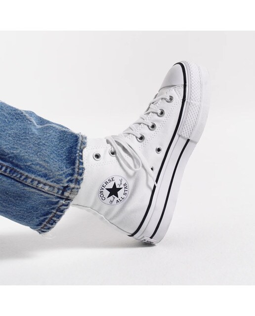 Zapatillas casual de mujer Chuck Taylor All Star Platform Lift Alta Lona Converse - Blanco Blanco-10