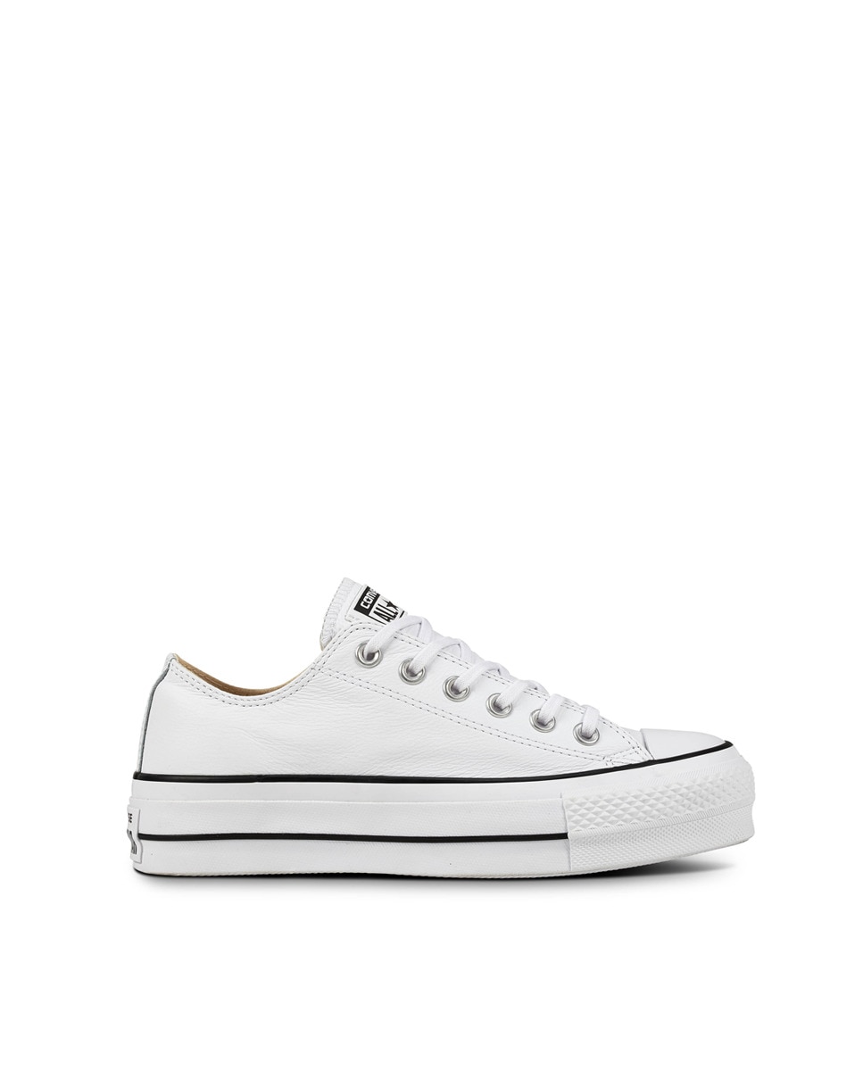 Sapatilhas casuais baixas de mulher Chuck Taylor All Star Lift Clean em pele Converse Branco-1