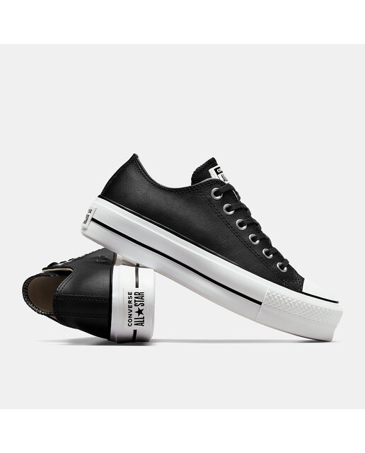 Imagen 2 de Zapatillas casual de mujer Chuck Taylor All Star Lift Clean Platform Baja Piel Converse - Negro Negro