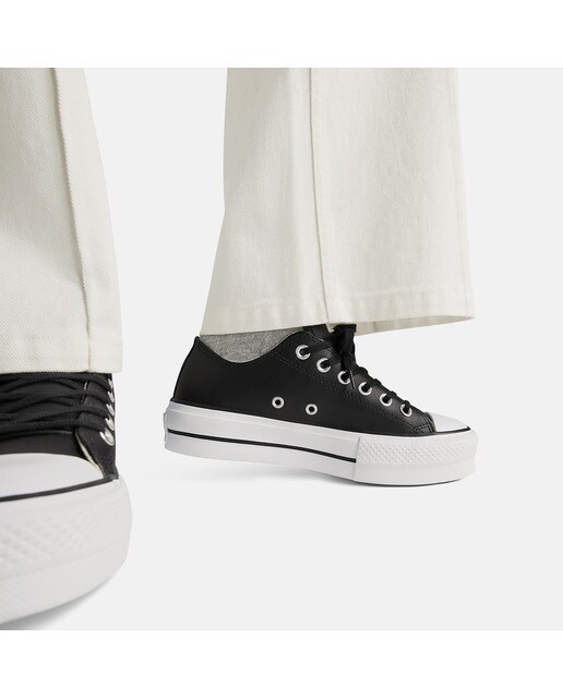 Imagen 8 de Zapatillas casual de mujer Chuck Taylor All Star Lift Clean Platform Baja Piel Converse - Negro Negro