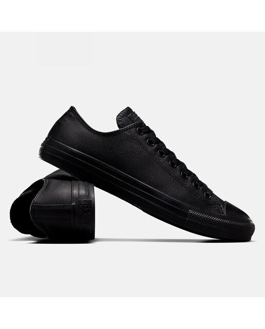 Sapatilhas casual baixas unissexo Chuck Taylor em pele Converse Preto-2