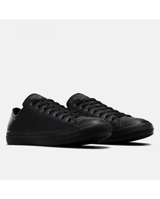 Sapatilhas casual baixas unissexo Chuck Taylor em pele Converse Preto-3