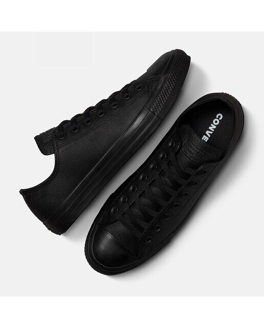 Sapatilhas casual baixas unissexo Chuck Taylor em pele Converse Preto-5