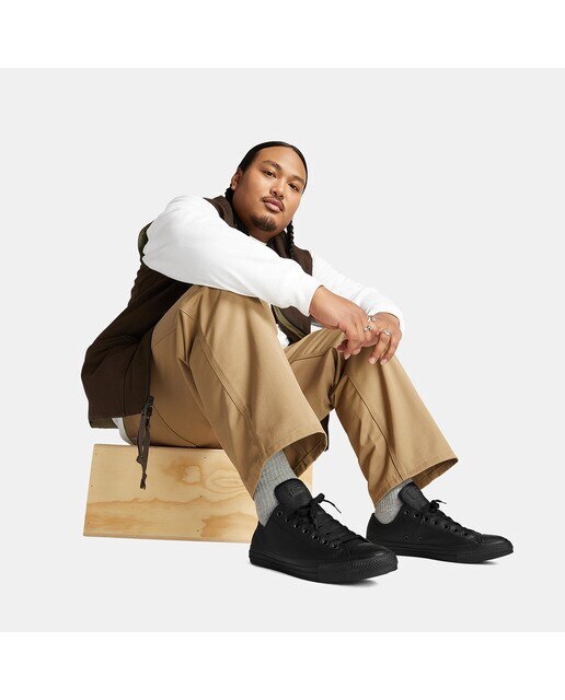 Sapatilhas casual baixas unissexo Chuck Taylor em pele Converse Preto-8