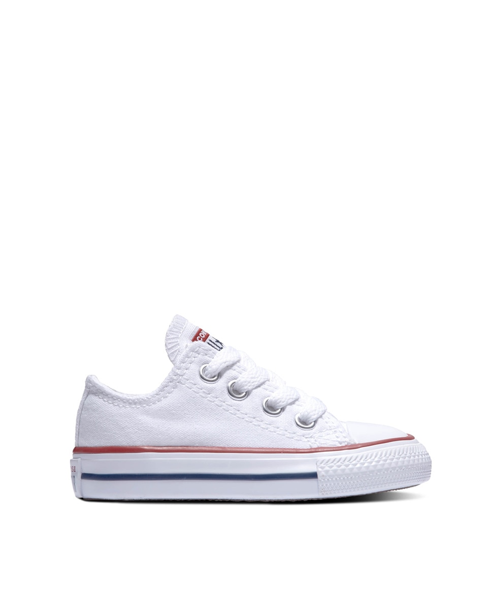 Sapatilhas casual baixas de bebé/criança Chuck Taylor All Star em lona Converse Branco-1