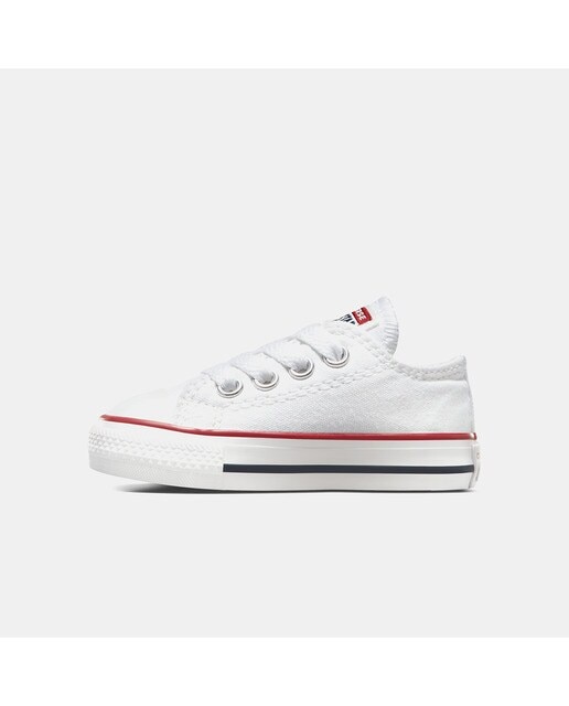 Sapatilhas casual baixas de bebé/criança Chuck Taylor All Star em lona Converse Branco-4