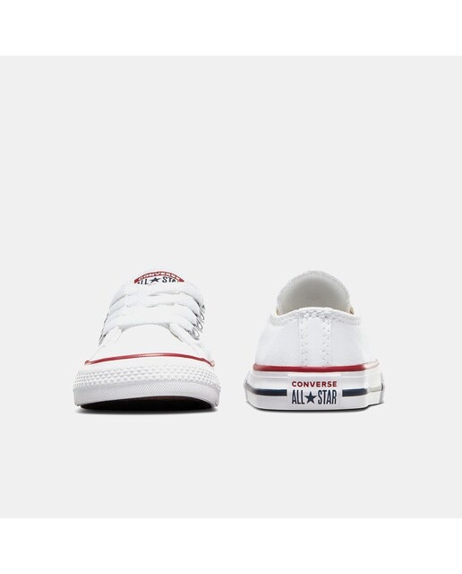 Sapatilhas casual baixas de bebé/criança Chuck Taylor All Star em lona Converse Branco-5