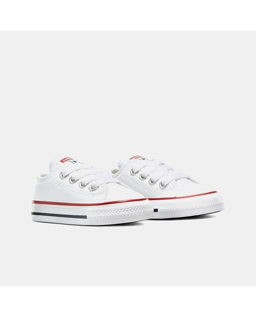 Sapatilhas casual baixas de bebé/criança Chuck Taylor All Star em lona Converse Branco-6