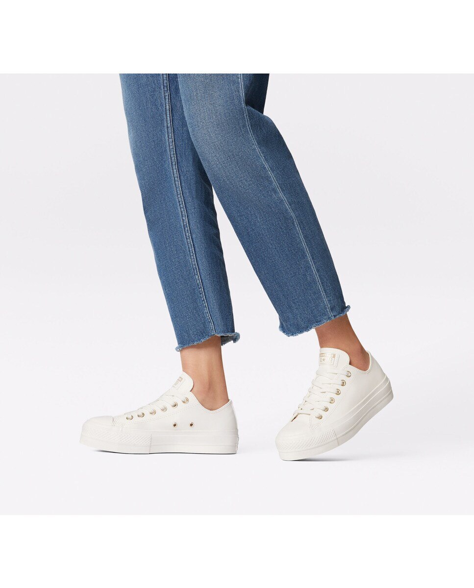 Sapatilhas Casual Baixas de Mulher Chuck Taylor All Star Lift Coleção Mono White Branco-8