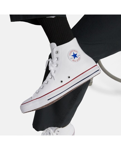 Zapatillas casual unisex Chuck Taylor All Star Alta Piel Converse - Blanco Blanco-9