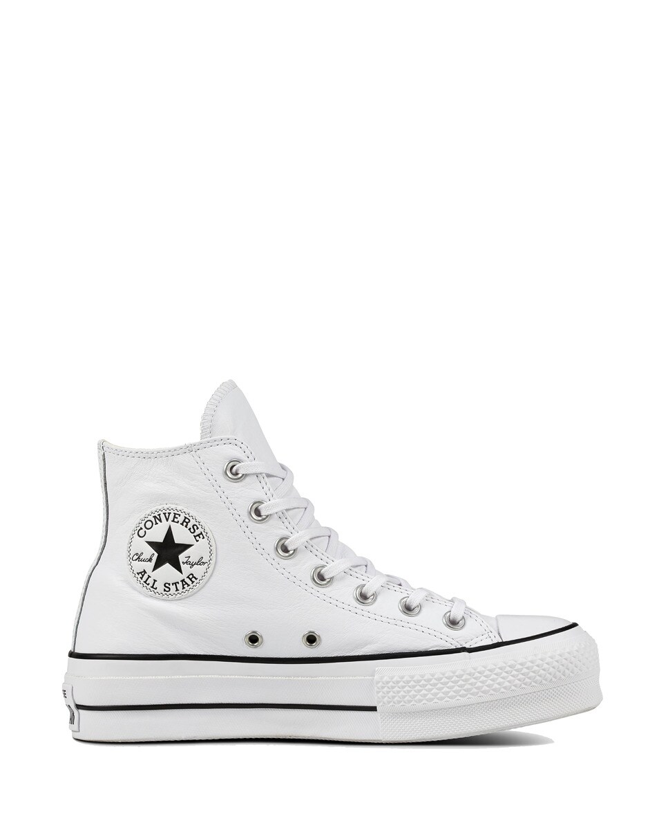 Zapatillas casual de mujer Chuck Taylor All Star Lift Clean Platform Alta Piel Converse - Blanco Blanco-1
