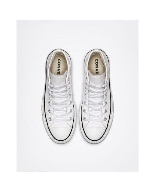 Zapatillas casual de mujer Chuck Taylor All Star Lift Clean Platform Alta Piel Converse - Blanco Blanco-3
