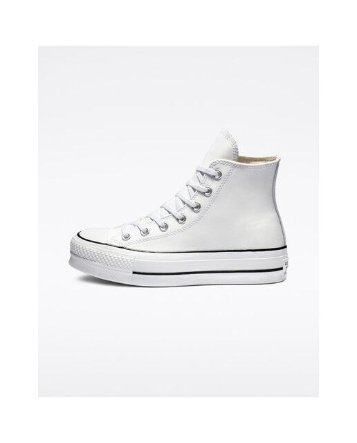 Zapatillas casual de mujer Chuck Taylor All Star Lift Clean Platform Alta Piel Converse - Blanco Blanco-4