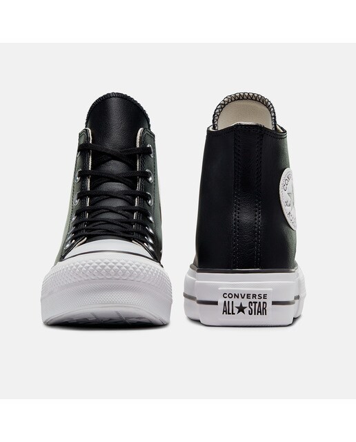 Sapatilhas casuais altas de mulher Chuck Taylor All Star Lift Clean em pele Converse Preto-3